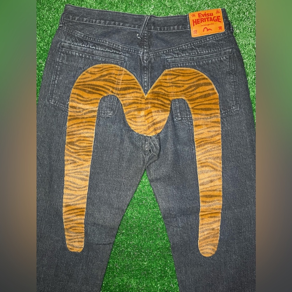 Rare Evisu Heritage Tiger Print Japanese Denim Jeans
